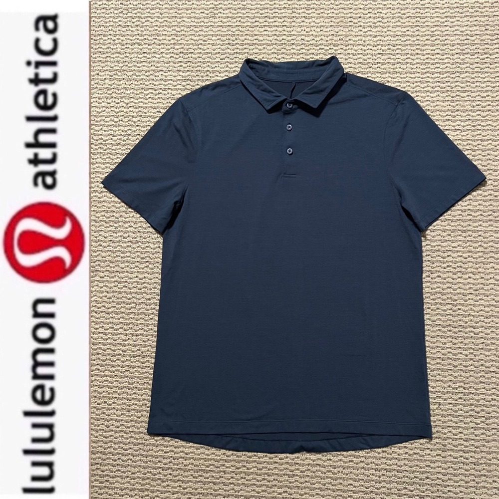 Lululemon Men's Evolution Short Sleeve Polo Shirt Nautical‎ Navy Size Large